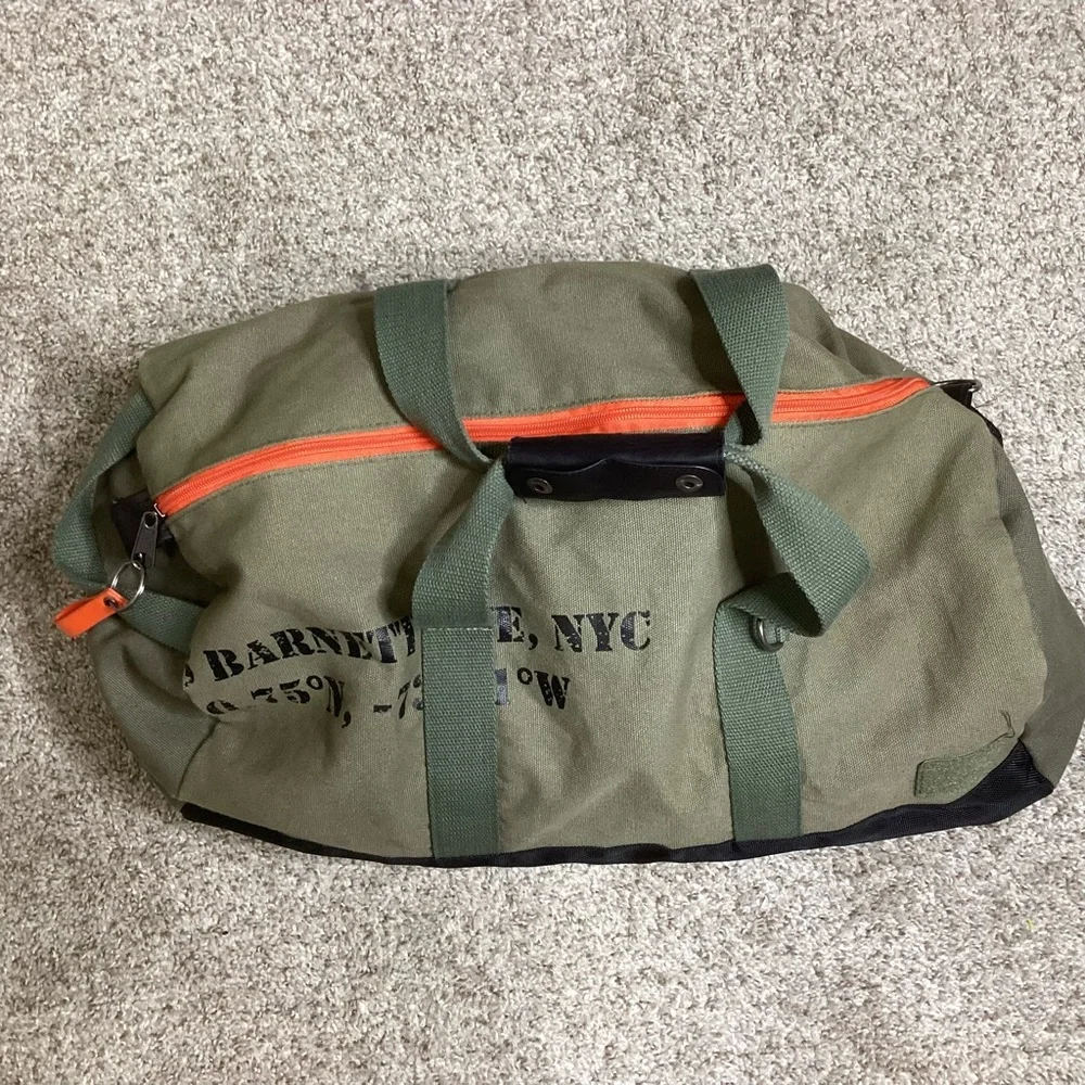 Steve Madden Military Style Duffle Bag Olive 20”x10”x14”